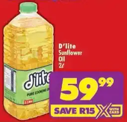Shoprite D'lite Sunflower Oil offer