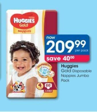 Clicks Huggies Gold Disposable Nappies Jumbo Pack offer