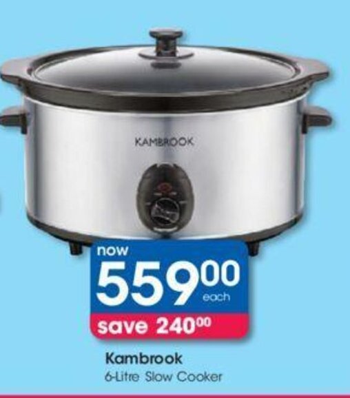 Kambrook 6Litre Slow Cooker offer at Clicks