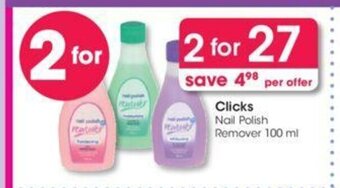 Clicks Nail Polish Remover 100 ml