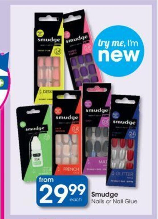 Smudge Nails or Nail Glue offer at Clicks
