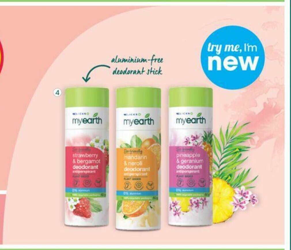 MyEarth Antiperspirant Solid Deodorant 60g offer at Clicks