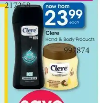 Clicks Clere Hand & Body Products offer