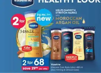 Clicks Vaseline Intensive Care Body Lotion 400 ml offer