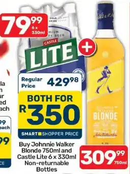 Pick n Pay Liquor Johnnie Walker Blonde and Castle Lite Non-returnable Bottles offer