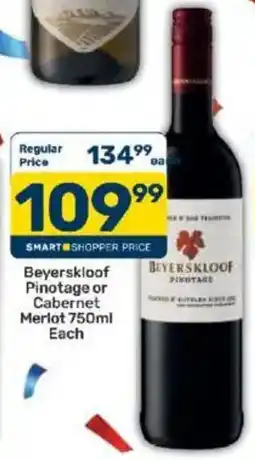 Pick n Pay Liquor Beyerskloof Pinotage or Cabernet Merlot offer