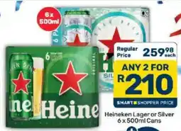 Pick n Pay Liquor Heineken Lager or Silver Cans offer