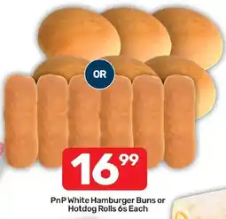 Pick n Pay Hypermarket PnP White Hamburger Buns or Hotdog Rolls offer