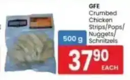Saverite GFE Crumbed Chicken Strips/ Pops/ Nuggets/ Schnitzels offer