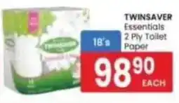Saverite Twinsaver Essentials 2 Ply Toilet Paper offer
