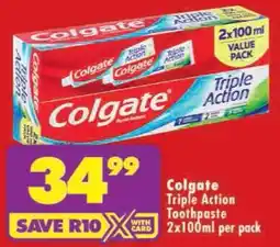 Shoprite Colgate Triple Action Toothpaste offer