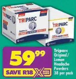 Shoprite Triparc Original/ Lemon Headache Powders offer