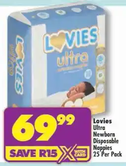 Shoprite Lovies Ultra Newborn Disposable Nappies offer