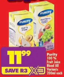 Shoprite Purity 100% Fruit Juice Blend All Variants offer