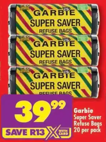 Shoprite Garbie Super Saver Refuse Bags offer