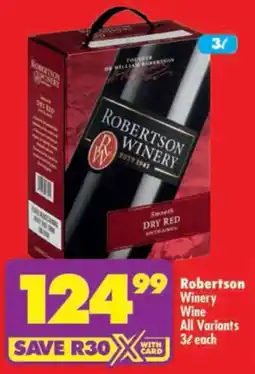 Shoprite Robertson Winery Wine All Variants offer