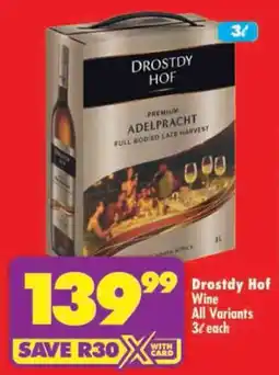 Shoprite Drostdy Hof Wine All Variants offer