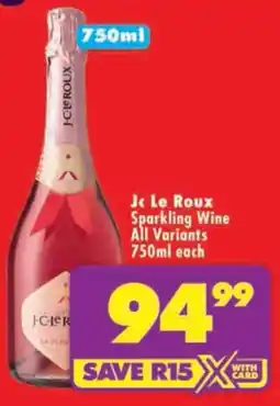 Shoprite Jc Le Roux Sparkling Wine All Variants offer