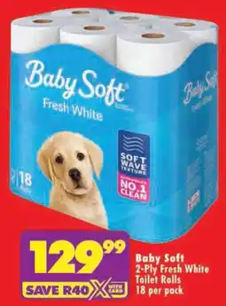 Shoprite Baby Soft 2-Ply Fresh White Toilet Rolls offer