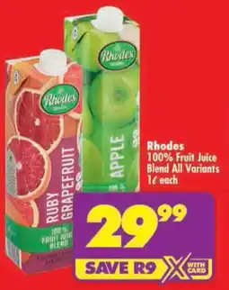 Shoprite Rhodes 100% Fruit Juice Blend All Variants offer