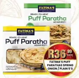 Take 'n Pay Fatima's puff parathas spring onion/ plain offer