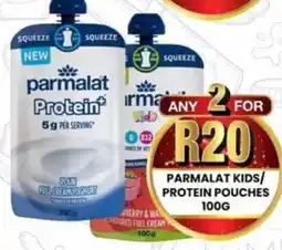 Take 'n Pay Parmalat kids/ protein pouches offer