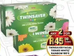 Take 'n Pay Twinsaver facial tissues white/ rainbow offer