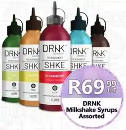 Take 'n Pay DRNK Milkshake Syrups Assorted offer