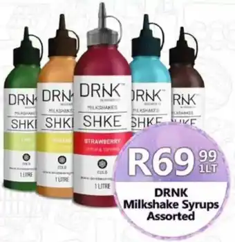Take 'n Pay DRNK Milkshake Syrups Assorted offer