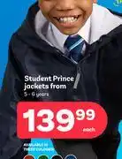 PEP Student Prince Jackets 5-6 Years (Priced From)-Each offer