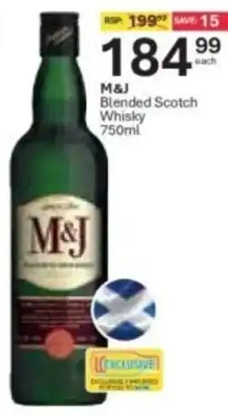Liquor City M&J Blended Scotch Whisky offer