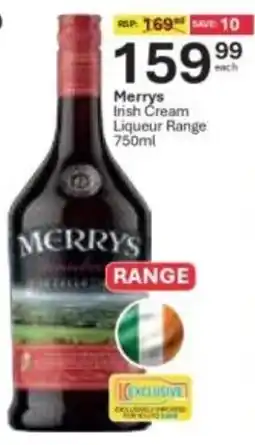 Liquor City Merrys Irish Cream Liqueur Range offer