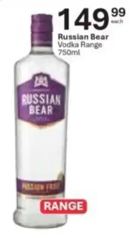 Liquor City Russian Bear Vodka Range offer
