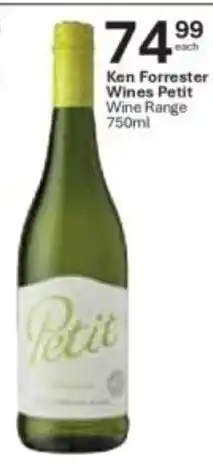 Liquor City Ken Forrester Wines Petit Wine Range offer