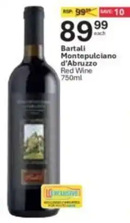 Liquor City Bartali Montepulciano d'Abruzzo Red Wine offer