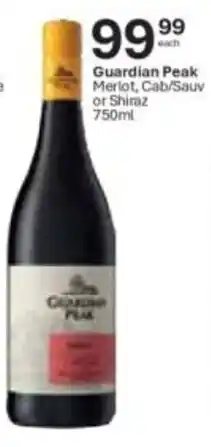 Liquor City Guardian Peak Merlot, Cab/Sauv or Shiraz offer