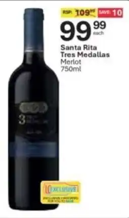Liquor City Santa Rita Tres Medallas Merlot offer