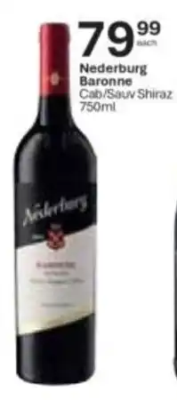 Liquor City Nederburg Baronne Cab/Sauv Shiraz offer