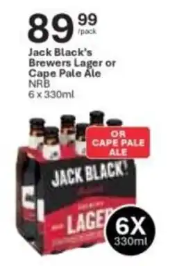 Liquor City Jack Black's Brewers Lager or Cape Pale Ale NRB offer