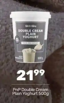 Pick n Pay PnP Double Cream Plain Yoghurt 500g offer