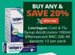 Checkers Hyper Linctagon Cold & Flu Syrup Adult/ Junior/ Effervescent NAC 200 All Variants offer