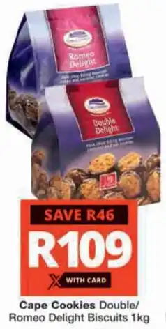 Checkers Hyper Cape Cookies Double/ Romeo Delight Biscuits offer