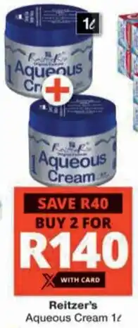 Checkers Hyper Reitzer's Aqueous Cream offer