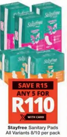 Checkers Hyper Stayfree Sanitary Pads All Variants offer
