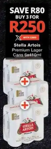Checkers Hyper Stella Artois Premium Lager Cans offer