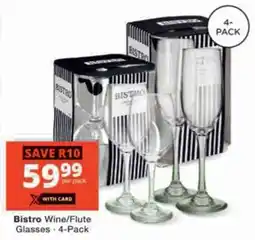 Checkers Hyper Bistro Wine/ Flute Glasses offer