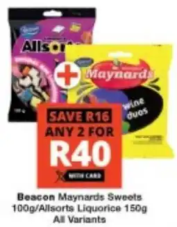Checkers Beacon Maynards Sweets/ Allsorts Liquorice All Variants offer