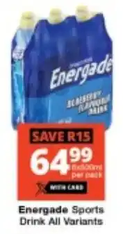 Checkers Energade Sports Drink All Variants offer