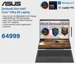 Incredible Connection Asus Zenbook Duo Intel Core Ultra X9 Laptop offer