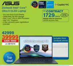 Incredible Connection Asus Zenbook Intel Core Ultra 9 OLED Laptop offer